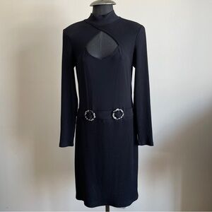 Joseph Ribkoff black keyhole stretch dress size small
